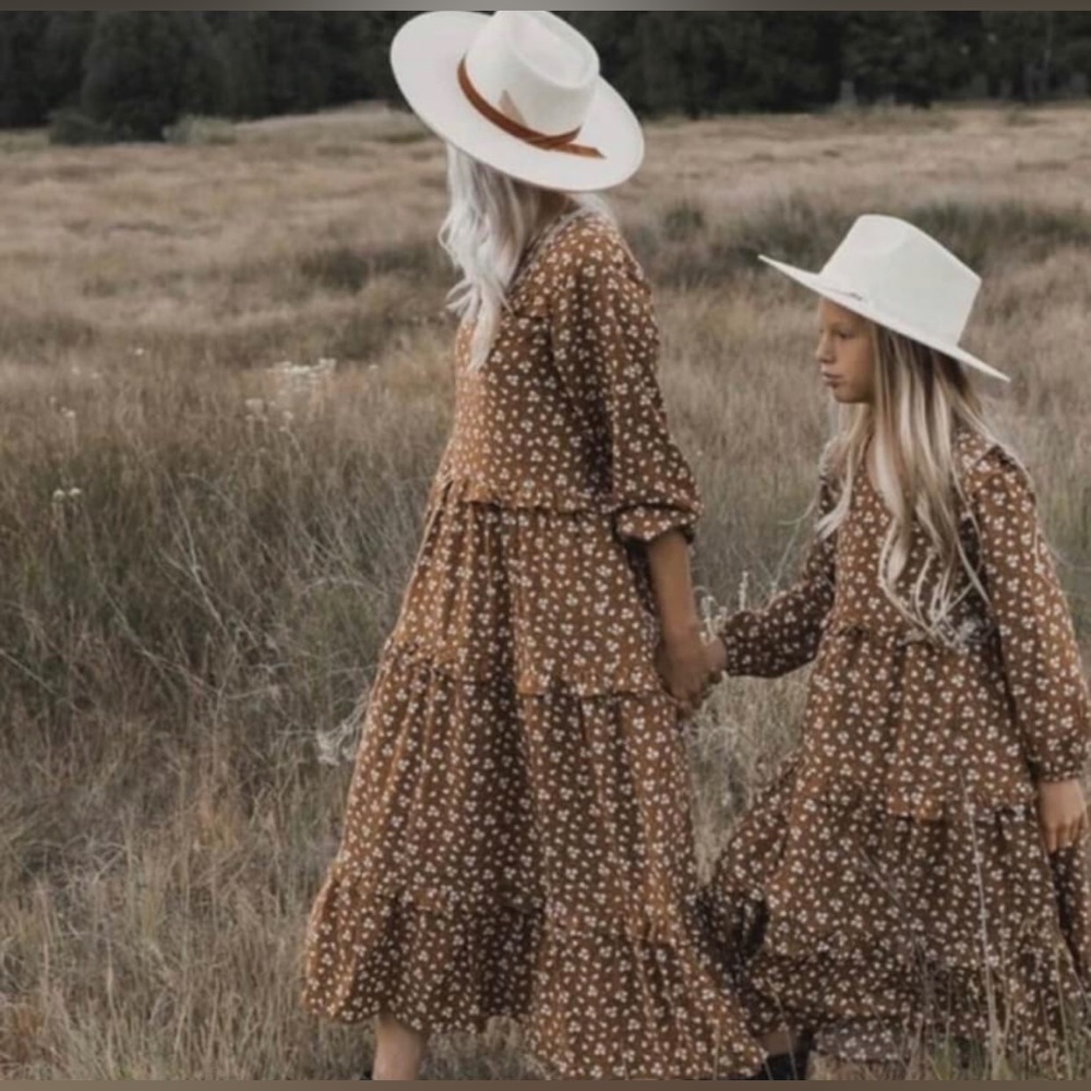 Rylee + Cru Cinnamon Ditsy floral dress